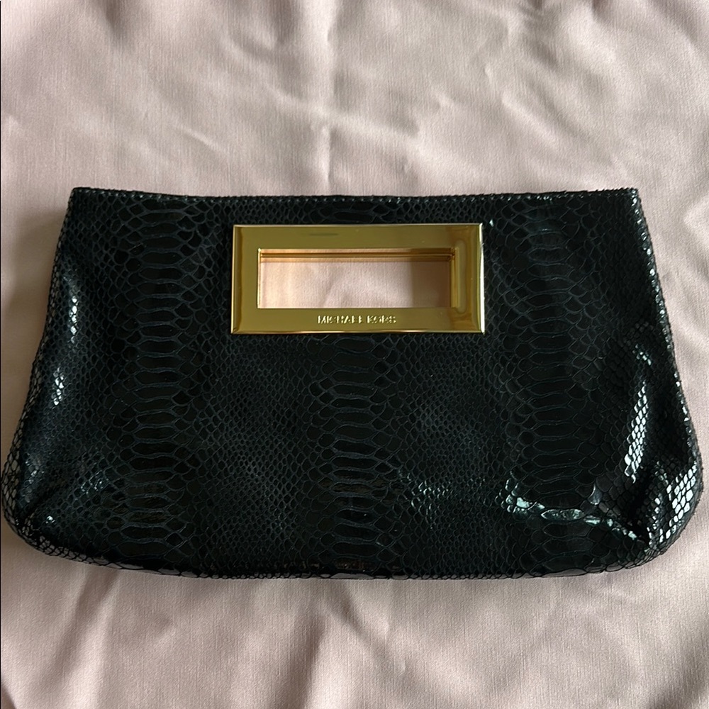 Michael Kors Black and Gold Clutch with Luxurious Design